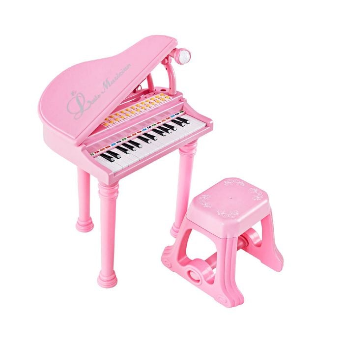 Costway 31-key Kids Electronic Grand Piano Set, Pink