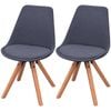 vidaXL Dining Chairs 2 pcs Dark Grey Fabric