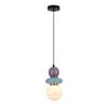 Cla Lighting Tocado Interior Sandblasted Pendant Light Opal Diffuser Glass With Blue And Violet Ceramic Bead