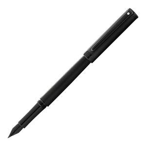Matte Black Fountain Pen w/ Glossy Black PVD Trim (Medium)