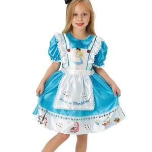 Alice In Wonderland Deluxe Costume Child Disney Dress Apron Headband Blue Colour, 3-5-YRS