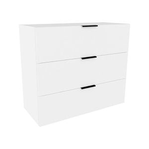 Lugna 768 x 900 x 380mm White 3 Drawer Storage Cabinet - White