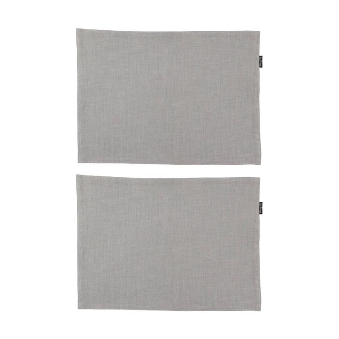 2x 4pc Bas Phillips Linen Tencel Placemat Set Tableware Misty Blue 33x45cm
