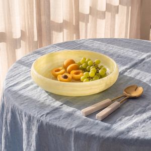 Cadence & Co. Chianti Resin Shallow Serving Bowl Lemon 29x29x7cm