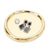 Catzon Ceramic Jewelry Tray For Ring Key Trinket Round Shape Small Plate-gold