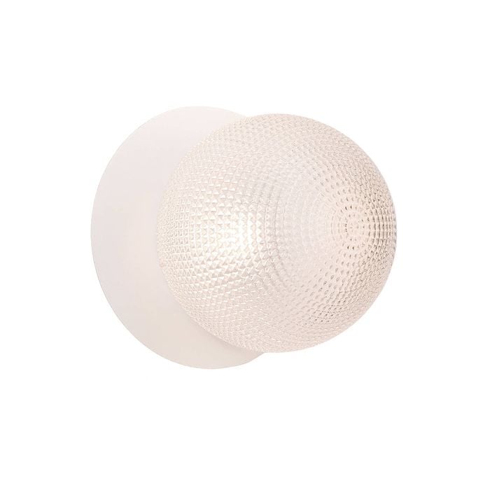 Lexi Lighting Odessa Diamond Cut Glass Led Wall Light With White Base - Warm White/large