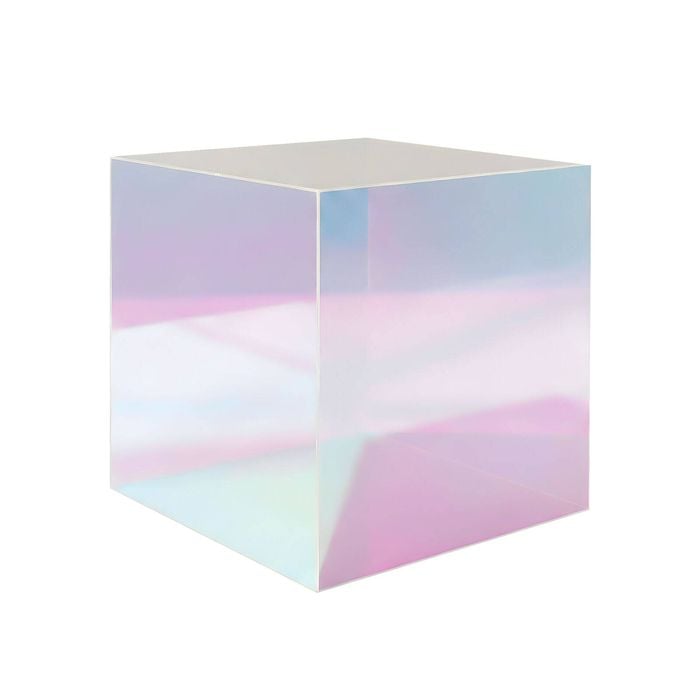 Nordhavn Iridescent Acrylic Bedside Table, Square Nightstand Accent End Table