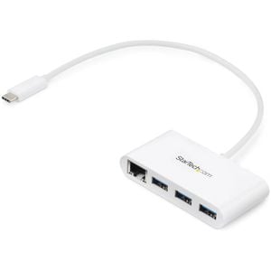 Startech.com Usb/ethernet Combo Hub - Usb 3.0 Type C - External - White - Uasp Support - 3 Total Usb Port(s)