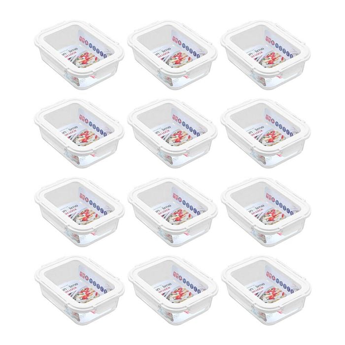 12PK Lemon & Lime Yorkshire Glass Fresh Lock Food Container 1L