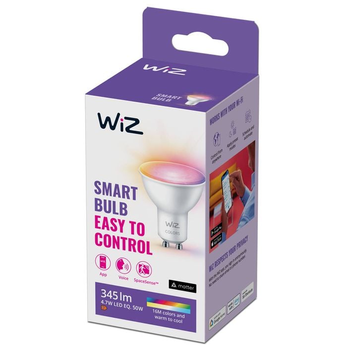 WIZ GU10 LED 345Lm Colour 4.9W Smart Spot Bunnings Australia