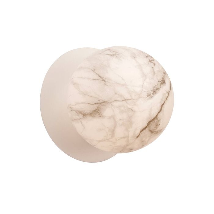 Lexi Lighting Odessa Marble Opal Glass Led Wall Light With White Base - Warm White/large
