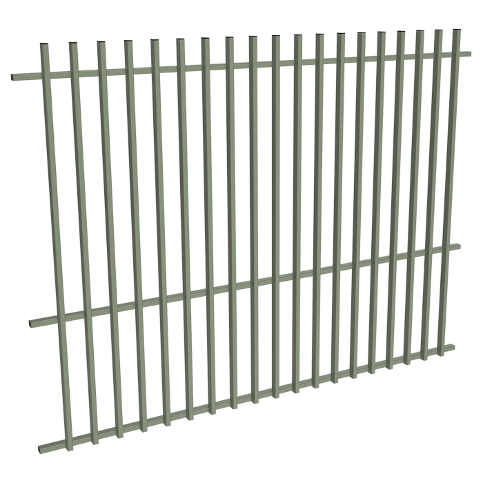 ProtectorAl 1201-2399W x 1800H Pale Eucalypt Aluminium Batten Pool Fence Panel with Mid Rail
