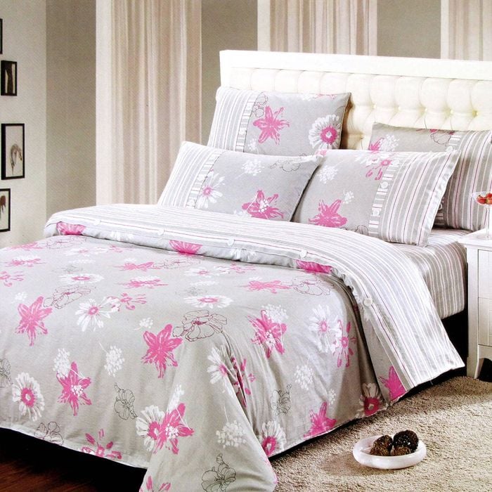 250TC Lily Blossom Quilt Cover Queen