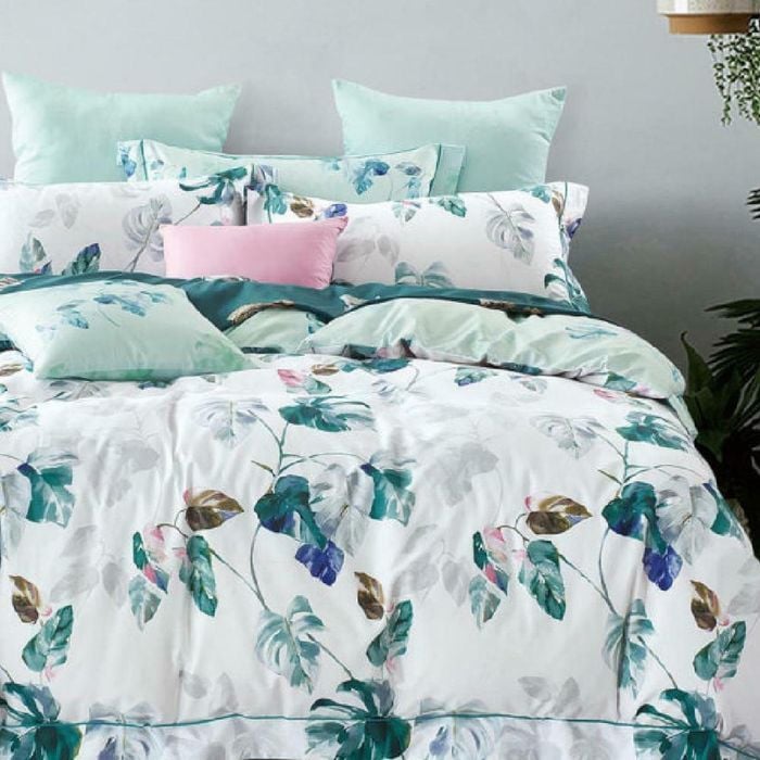 Luxor Super King Plantain Design Cotton Quilt Doona Duvet Cover Set