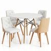 Artiss Dining Table And Chairs Set 5pcs 4 Seater Dining Set White
