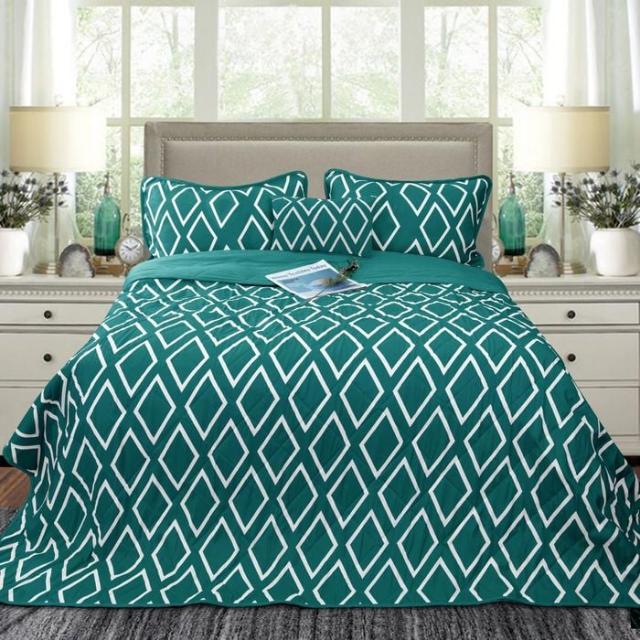 Ramesses Alena 4 Pieces Reversible Ultrasonic And Embossed Micro Flannel Comforter Set