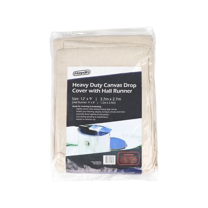 Haydn 3.7 x 2.7m Heavy Duty Canvas Drop Cover And 1.2 x 2.4m Hall Runner Set