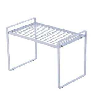 Catzon Counter Shelf Heighten Rust Resistant Non Slip for Pantry Kitchen-White(S)