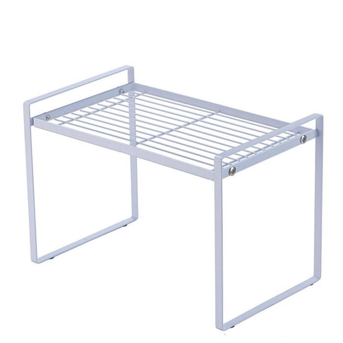 Catzon Counter Shelf Heighten Rust Resistant Non Slip for Pantry Kitchen-White(S)