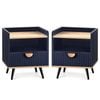 ALFORDSON Set of 2 Bedside Table Blue