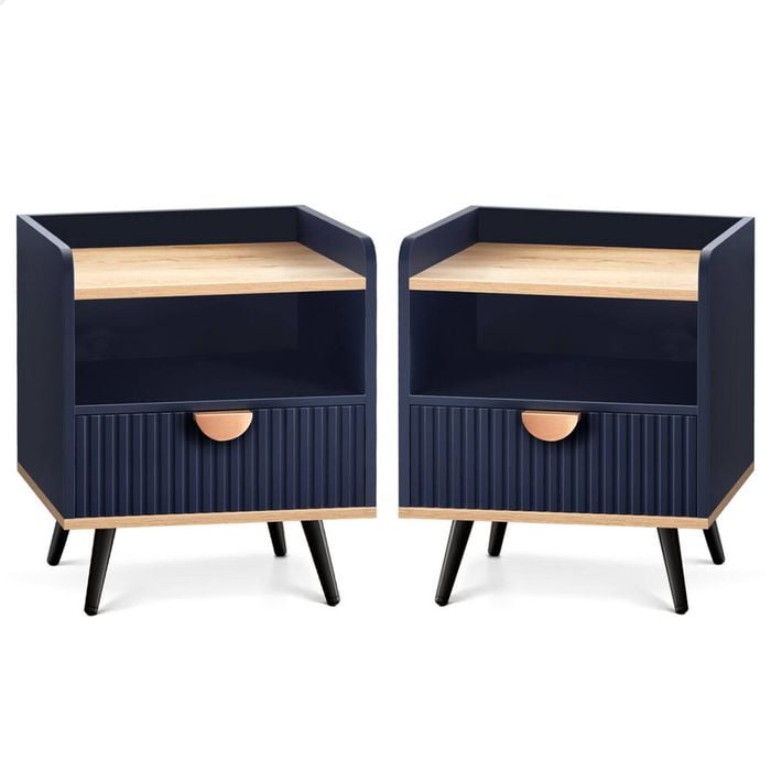 ALFORDSON Set of 2 Bedside Table Blue