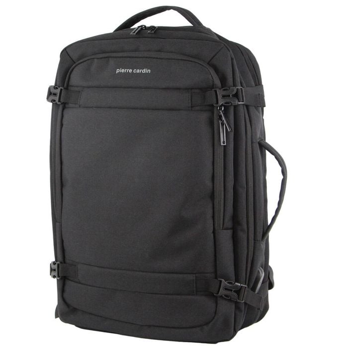 Pierre Cardin Mens Travel & Business Backpack with Builtin USB Port  Black