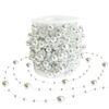 P&P Silver Beaded Christmas Tree Garland 10m Reflective Plastic Beads Festive Decor