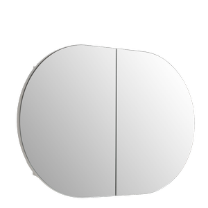 Mondella 900mm Matte White Oval Mirrored Bathroom Cabinet