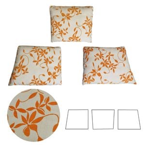 Set of 3 Swirls Taupe Trapezoid Shaped Cushions