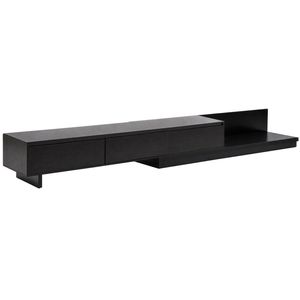 Artiss Extendable TV Unit 200CM 3 Storage Drawers Dark Walnut & Black