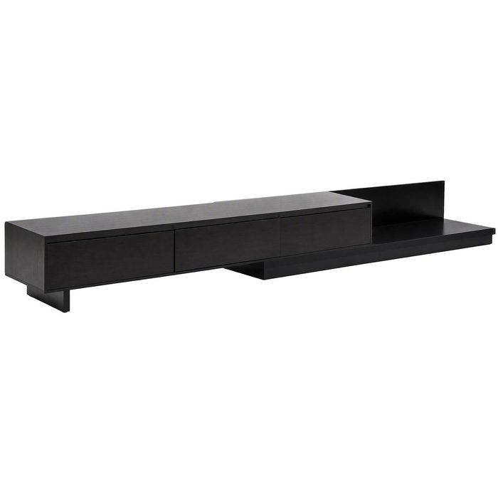 Artiss Extendable TV Unit 200CM 3 Storage Drawers Dark Walnut & Black