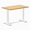 Desky Fixed Height Mini Light Oak Rubberwood Desk 1000 X 600mm White Frame