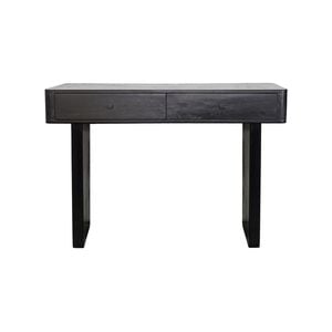 Roomlane Stockholm Study Desk- Mango Wood in Black Finish 2 Drawers