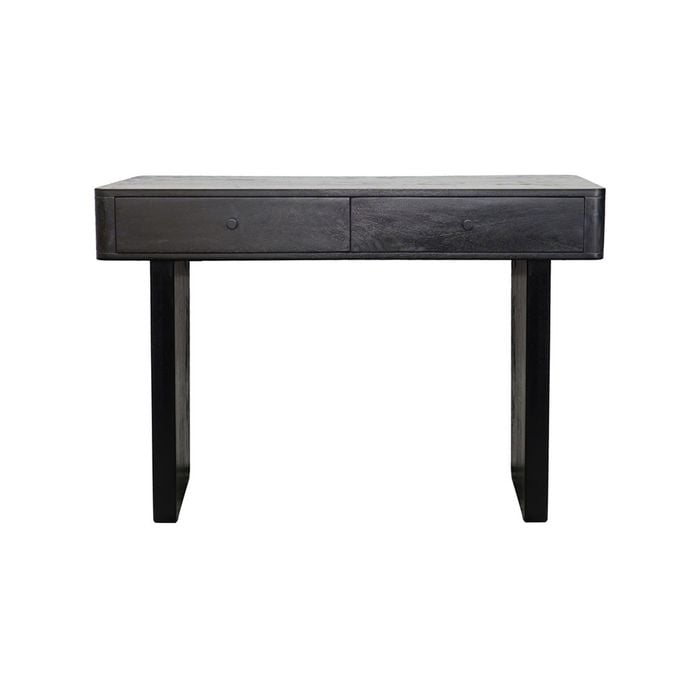 Roomlane Stockholm Study Desk- Mango Wood in Black Finish 2 Drawers
