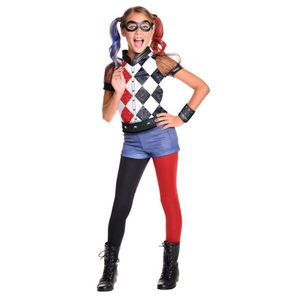 Harley Quinn Deluxe Halloween Costume DC Comics Official Licensed Set with Eye Mask – Multi Colour, 6-8 YRS