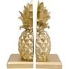 LVD Resin Bookends Pair Vintage Pineapple 25x16cm Gold