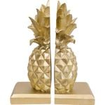 LVD Resin Bookends Pair Vintage Pineapple 25x16cm Gold