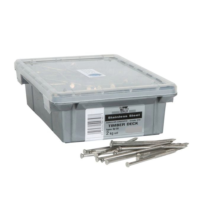 NZ Nails 75 x 3.15mm 2kg Timber Decking Stainless Steel Nail