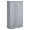 Costway 2-Door Pantry Cabinet Kitchen Storage Cabinet Space-Saving Cupboard-Grey