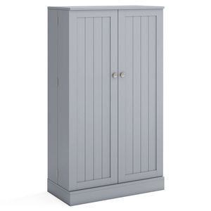 Costway 2-Door Pantry Cabinet Kitchen Storage Cabinet Space-Saving Cupboard-Grey