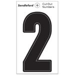 Sandleford Cut Out Numeral "2"  85mm Black Self Adhesive