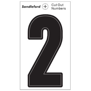 Sandleford Cut Out Numeral "2"  85mm Black Self Adhesive