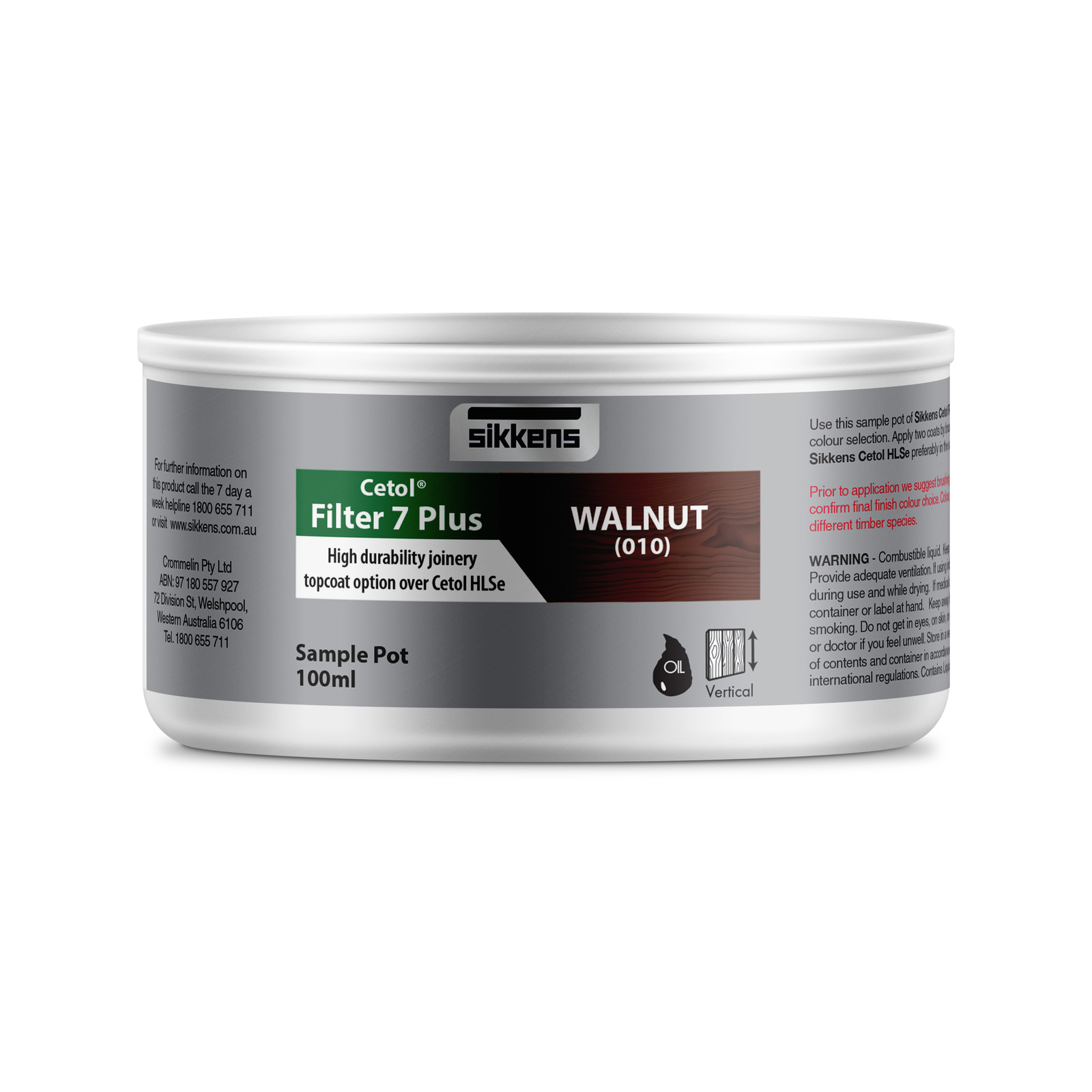 Sikkens 100ml Walnut Cetol Filter 7 Plus Timber Stain product image