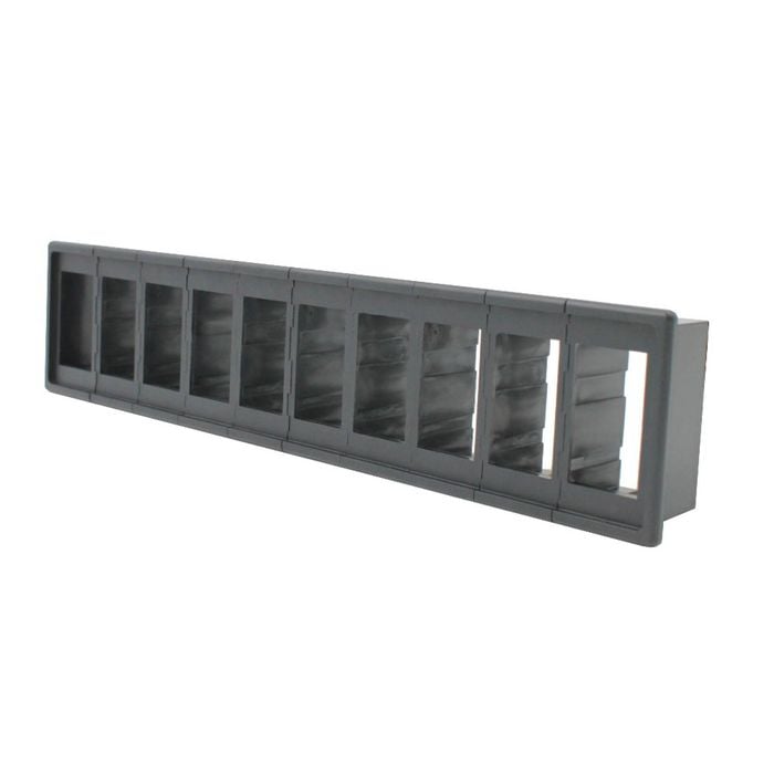 Switch Boss 10 Gang Black Poly Rocker Switch Housing Panel