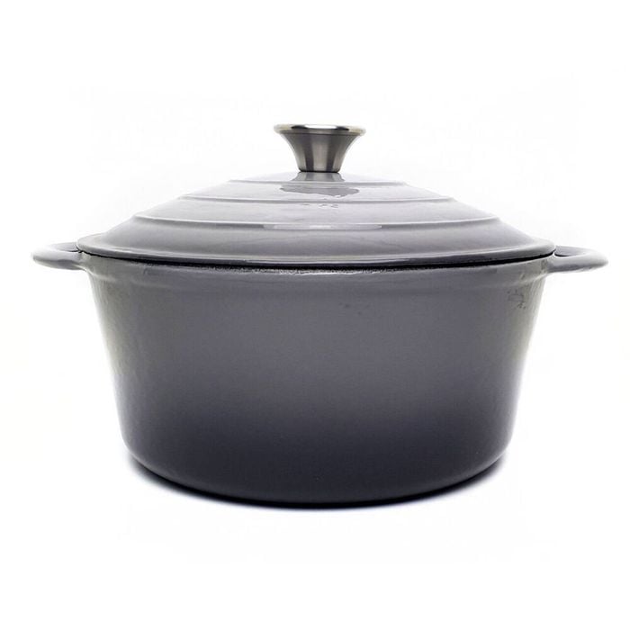 Classica Enammeled Round Cast Iron Casserole w/ Lid and Handles 26cm/5.5L Grey