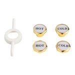 Kinetic 5mm and 10mm Gold Hot and Cold Tap Buttons - 2 Pairs