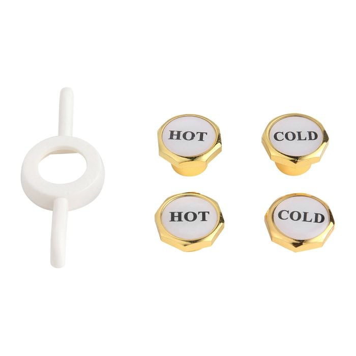Kinetic 5mm and 10mm Gold Hot and Cold Tap Buttons - 2 Pairs