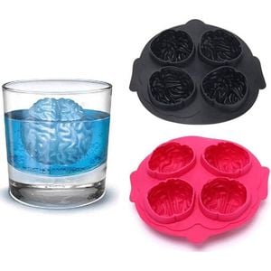 Catzon 2 Pcs Brain Model Ice Cube Tray Silicone Fun Handmade Crafts Mold