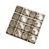 Catzon 16 Pcs Shiny Christmas Balls 6CM with Sequins Foam Hanging Ornaments for Holiday-Champagne