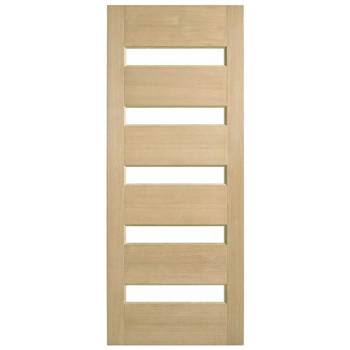 Corinthian 2340 x 920 x 40mm Entrance Door Blonde Oak Clear Glass AWO52G - 920mm